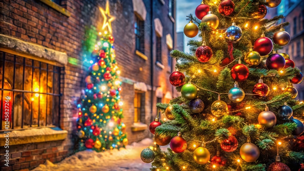 Nostalgic 90s Christmas Trees in Urban Settings, Capturing Holiday Spirit and Vintage Decor Nostalgic 90s Christmas Trees in Urban Settings, Capturing Holiday Spirit and Vintage Decor