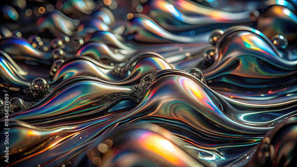 Abstract iridescent background, 3D render