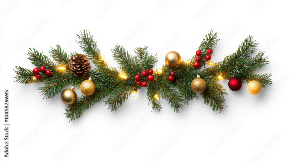 Christmas Garland with Baubles and Lights Christmas Garland with Baubles and Lights