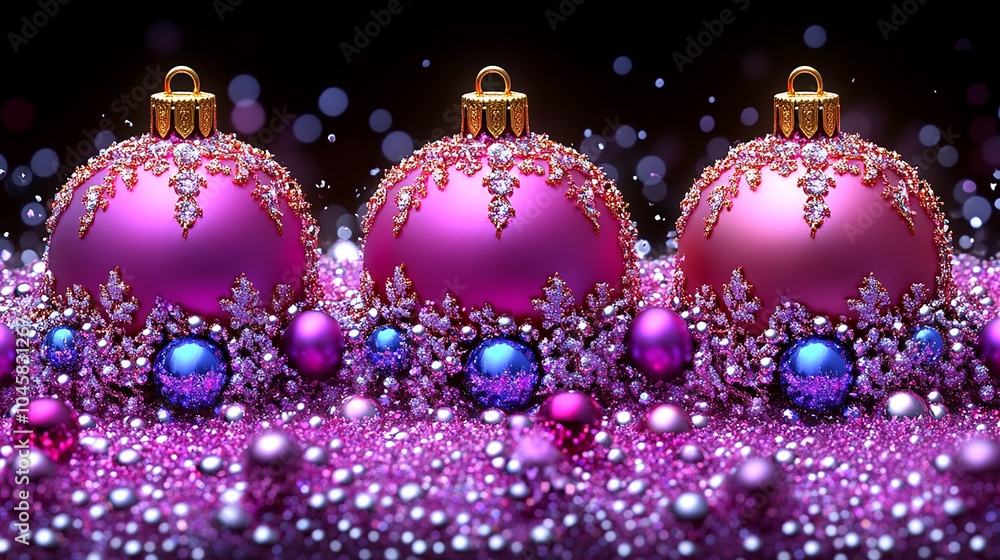 Obraz premium Holiday decorations. Festive Christmas decorations in vibrant colors, New Year celebrations
