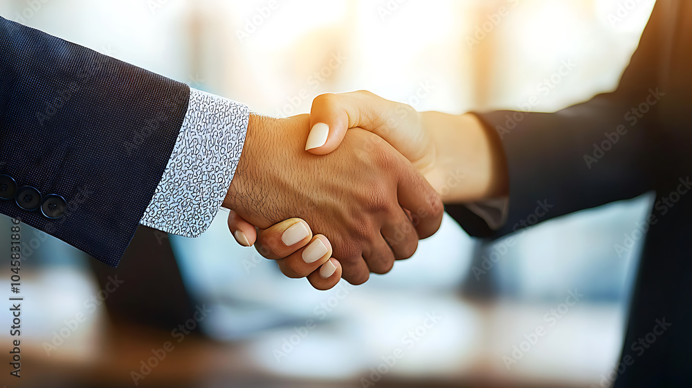 Professional handshake symbolizing business partnership Professional handshake symbolizing business partnership