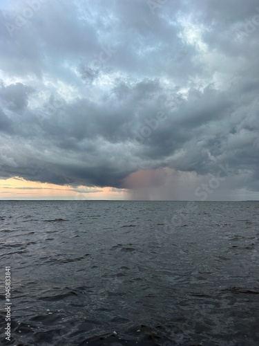 Pink rain shower over the Choctawhatchee Bay Florida  photo