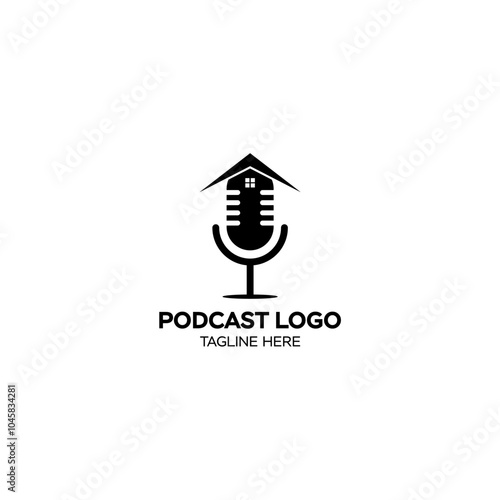 line art podcast logo design