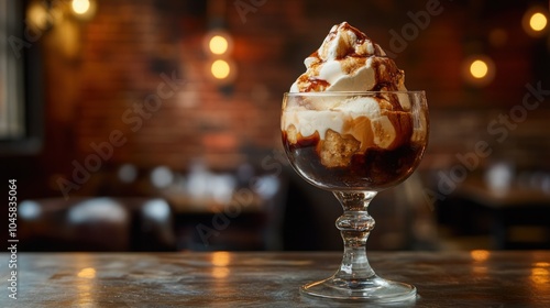 Glass with ice cream
