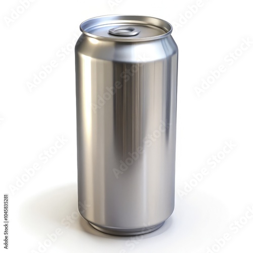 Empty large energy drink can placed on a neutral background. Generative AI