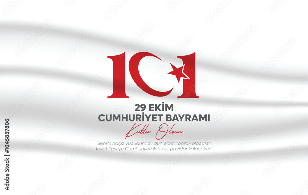 Obraz premium 29 October Republic Day. Translate: 