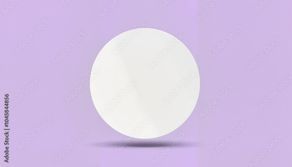 white round canvas on purple background with copy space white round canvas on purple background with copy space