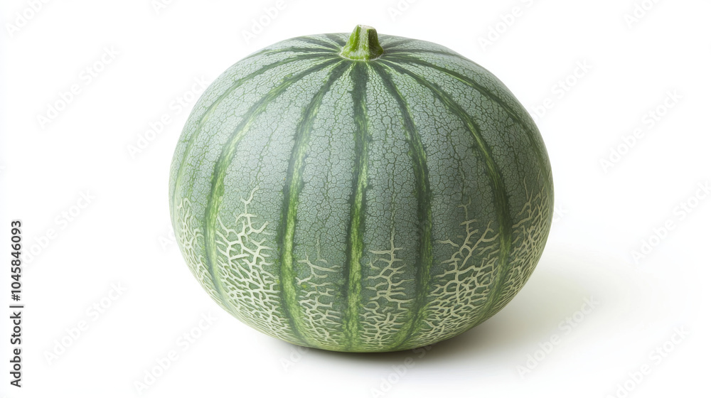A bright, green melon, ready for pickling, sits on a white background. There's no shadow, making it easy to use in designs. This melon is a tasty and healthy tropical treat. A bright, green melon, ready for pickling, sits on a white background. There's no shadow, making it easy to use in designs. This melon is a tasty and healthy tropical treat.