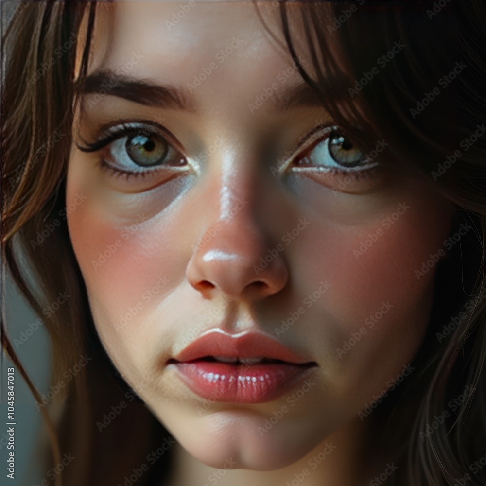 Stunning Close-Up Portrait of a Woman with Striking Eyes Stunning Close-Up Portrait of a Woman with Striking Eyes