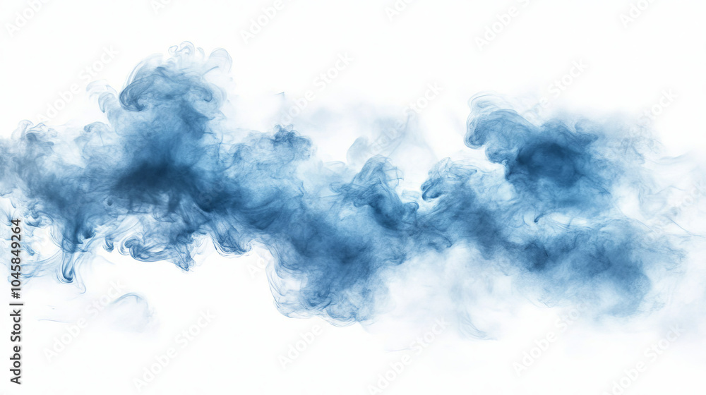 A beautiful blue ink cloud floats against a white background. It looks like watercolor paint was mixed in water. This design is perfect for a banner. A beautiful blue ink cloud floats against a white background. It looks like watercolor paint was mixed in water. This design is perfect for a banner.