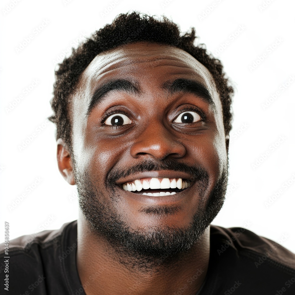Smiling African man on white. Smiling African man on white.