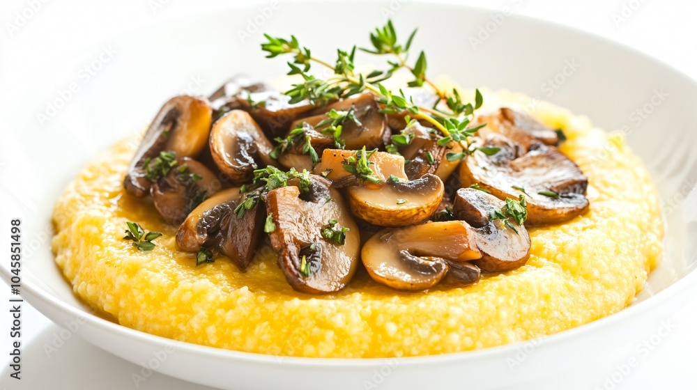 Creamy Polenta with Sauteed Mushrooms and Thyme Creamy Polenta with Sauteed Mushrooms and Thyme