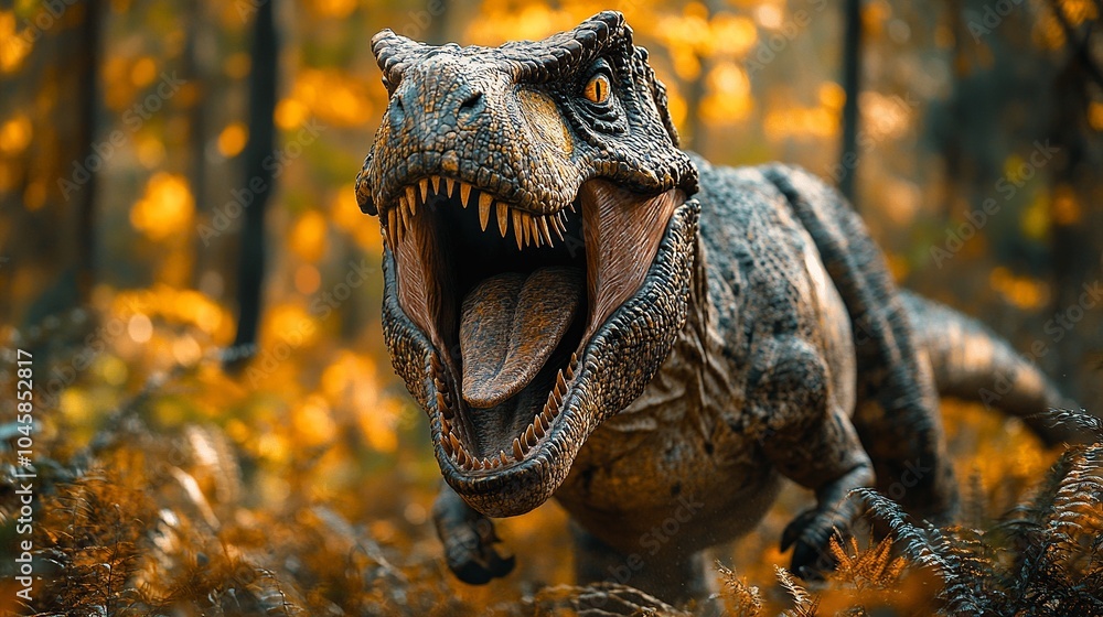 T-Rex Dinosaur Illustration. Cinematic Scene T-Rex Dinosaur Illustration. Cinematic Scene