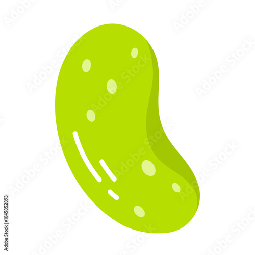 Jelly bean. Fruity chewy jelly candy. Tasty gelatin snack. Vector illustration in cartoon style. Isolated white background.