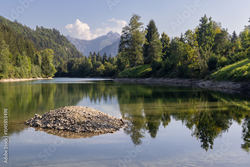 Am Auwaldsee mit Blick auf die Oberstdorfer Alpen