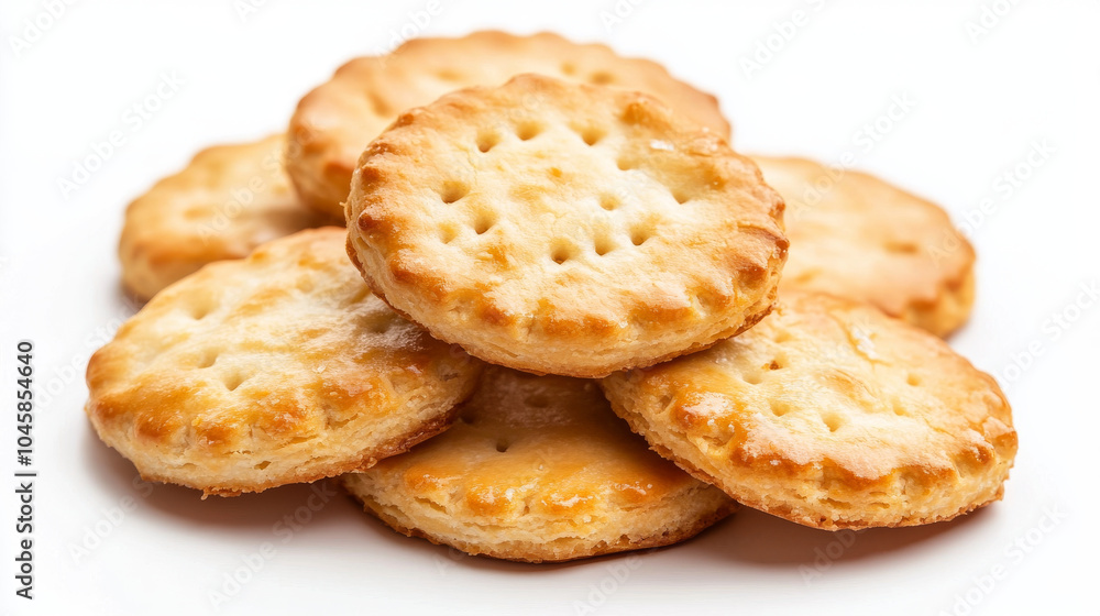These are round, sweet biscuits, perfect for snacking. They are isolated on a white background, and the image has a clear outline. These are round, sweet biscuits, perfect for snacking. They are isolated on a white background, and the image has a clear outline.