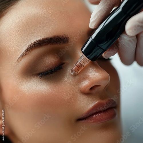 Beauty treatment with advanced derma pen for flawless skin photo