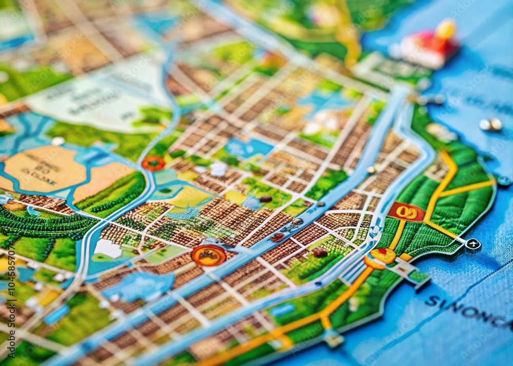 Staten Island Map Illustration - Detailed High Depth of Field View for Urban Planning and Travel Staten Island Map Illustration - Detailed High Depth of Field View for Urban Planning and Travel