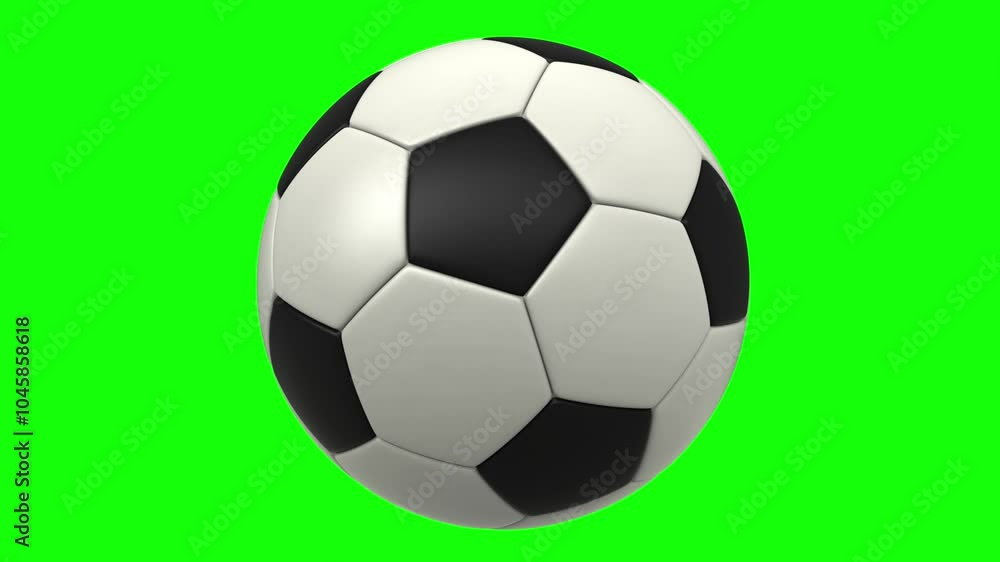 3d rendered animation of rotating soccer ball on green screen 3d rendered animation of rotating soccer ball on green screen