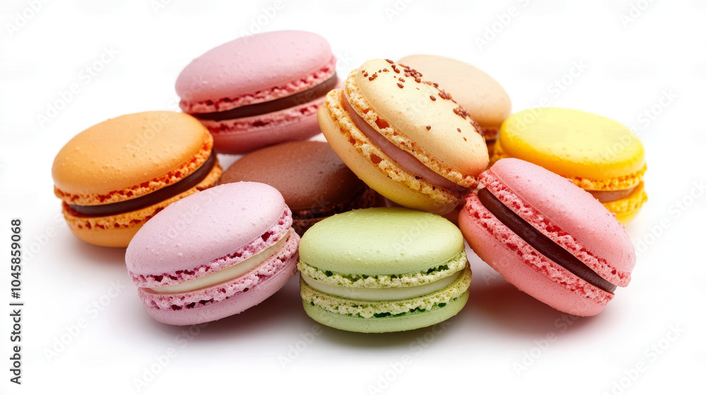 Colorful macarons arranged on a white background, ready for you to add your own designs. This is a mockup template perfect for showcasing your artwork. Colorful macarons arranged on a white background, ready for you to add your own designs. This is a mockup template perfect for showcasing your artwork.