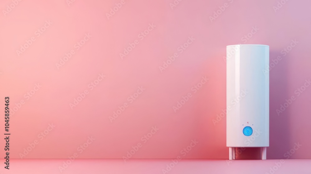 Smart home water heater with app control, sleek interface, and futuristic design with blue LED lights, Smart water heater, Home technology Smart home water heater with app control, sleek interface, and futuristic design with blue LED lights, Smart water heater, Home technology