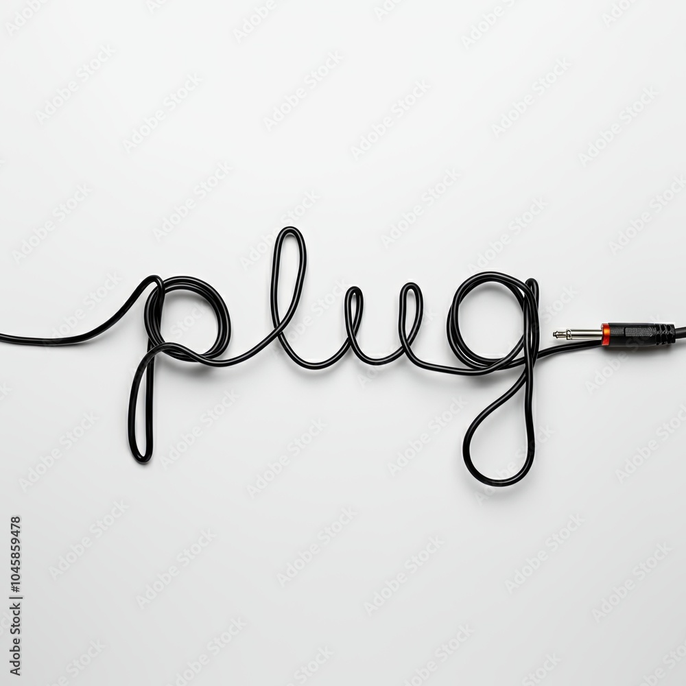 Black cable forms the word Black cable forms the word