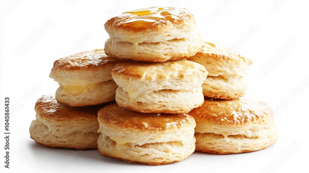 Buttery Biscuits Stacked with Honey Drizzle Buttery Biscuits Stacked with Honey Drizzle