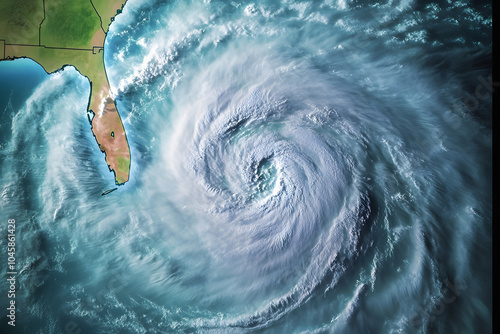 Hurricane Milton on Windy weather radar. 5 category storm hit Florida peninsula photo