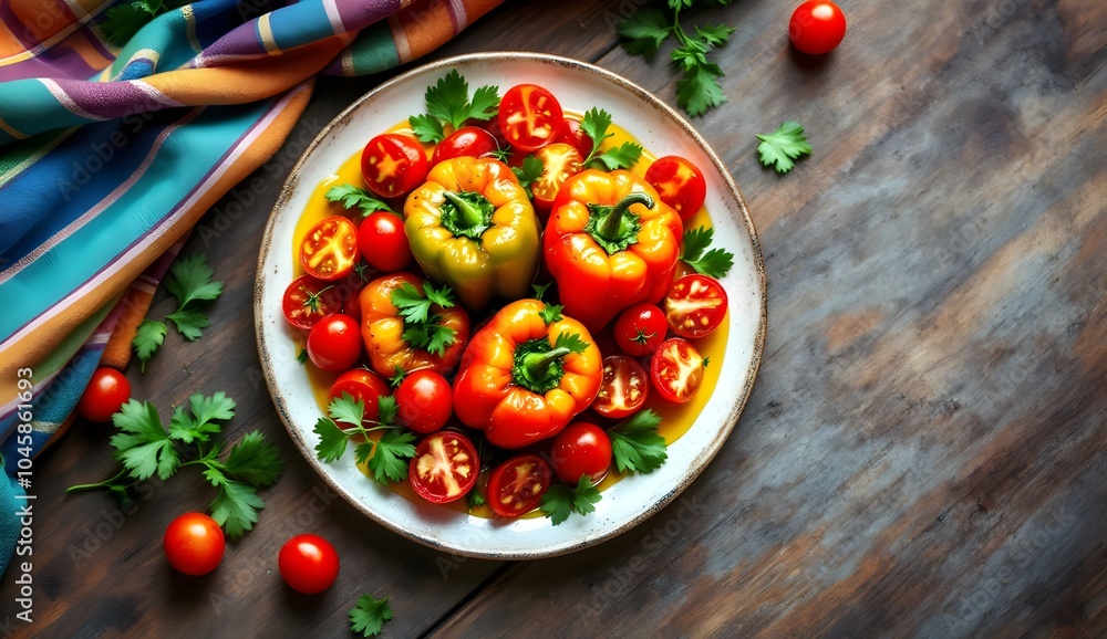 Felfla Algerian Roasted Pepper Salad with Fresh Tomatoes and Parsley (Algerian Cuisine) Felfla Algerian Roasted Pepper Salad with Fresh Tomatoes and Parsley (Algerian Cuisine)