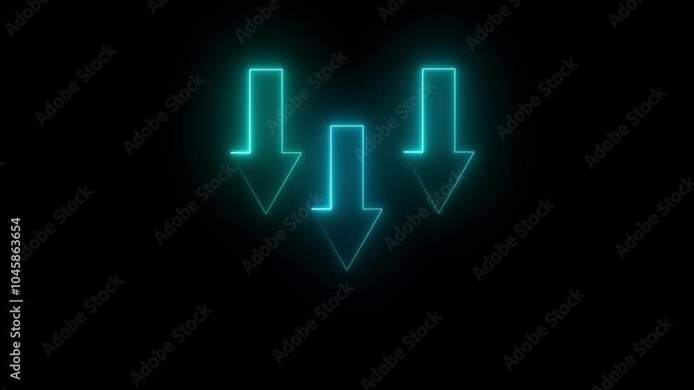 Neon arrow showing the direction on background ,abstract glowing neon arrow loading bar animation, Neon arrow showing the direction on background ,abstract glowing neon arrow loading bar animation,