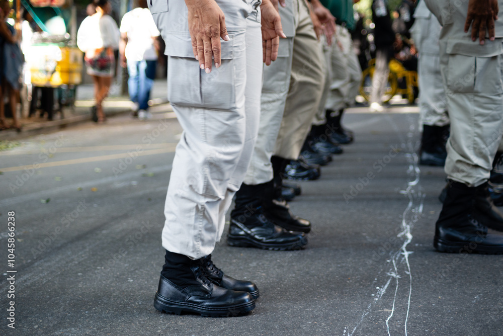 Military police troops are seen parading during the celebration of Brazilian Independence Day in the city of Salvador, Bahia. Military police troops are seen parading during the celebration of Brazilian Independence Day in the city of Salvador, Bahia.