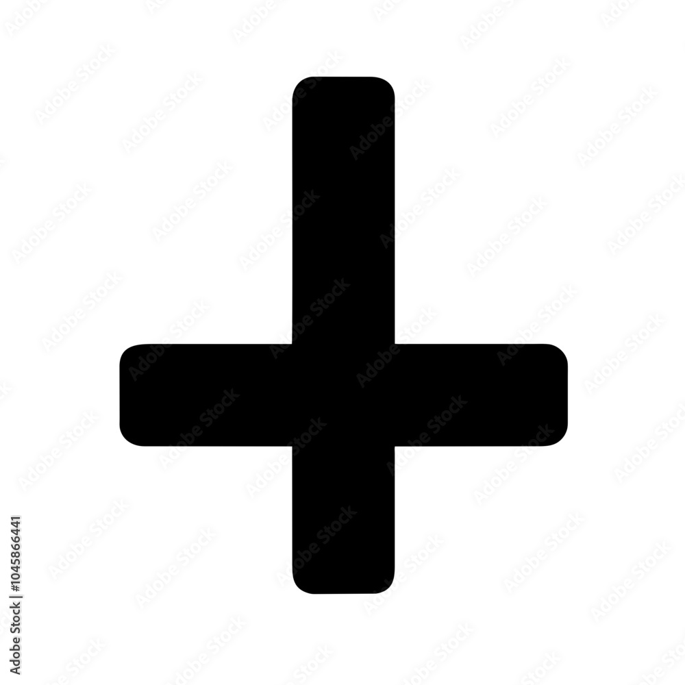 Symbol representing inverted cross icon Symbol representing inverted cross icon