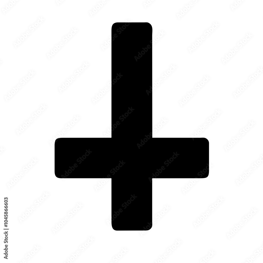 Obraz premium Symbol representing inverted cross icon