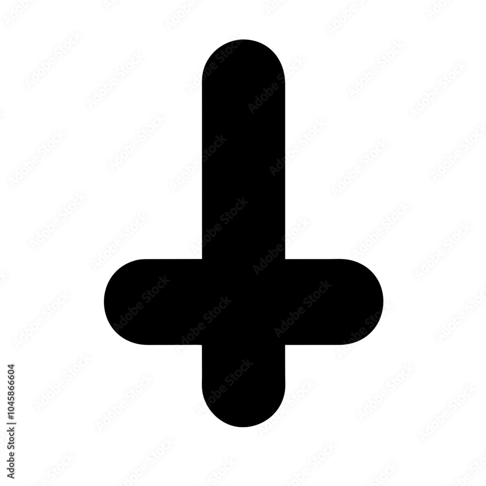 Symbol representing inverted cross icon Symbol representing inverted cross icon
