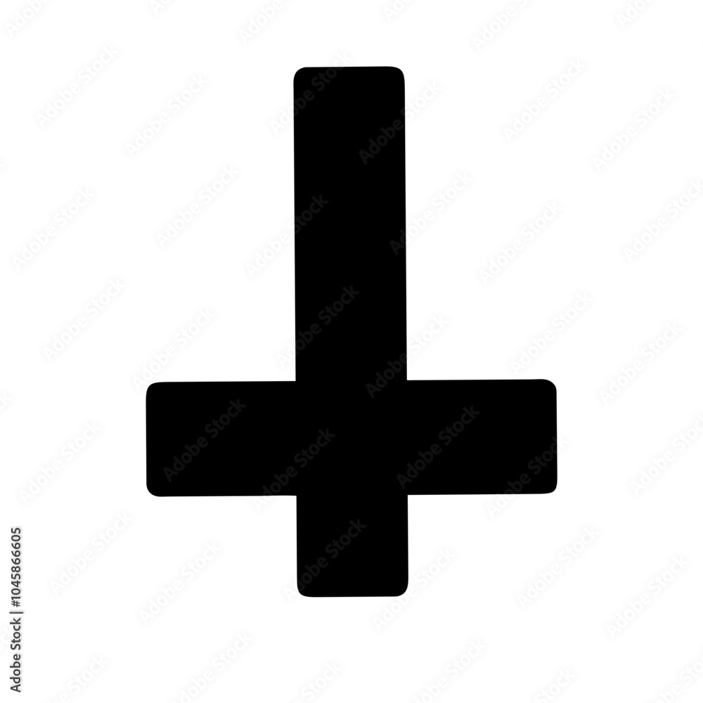 Symbol representing inverted cross icon Symbol representing inverted cross icon