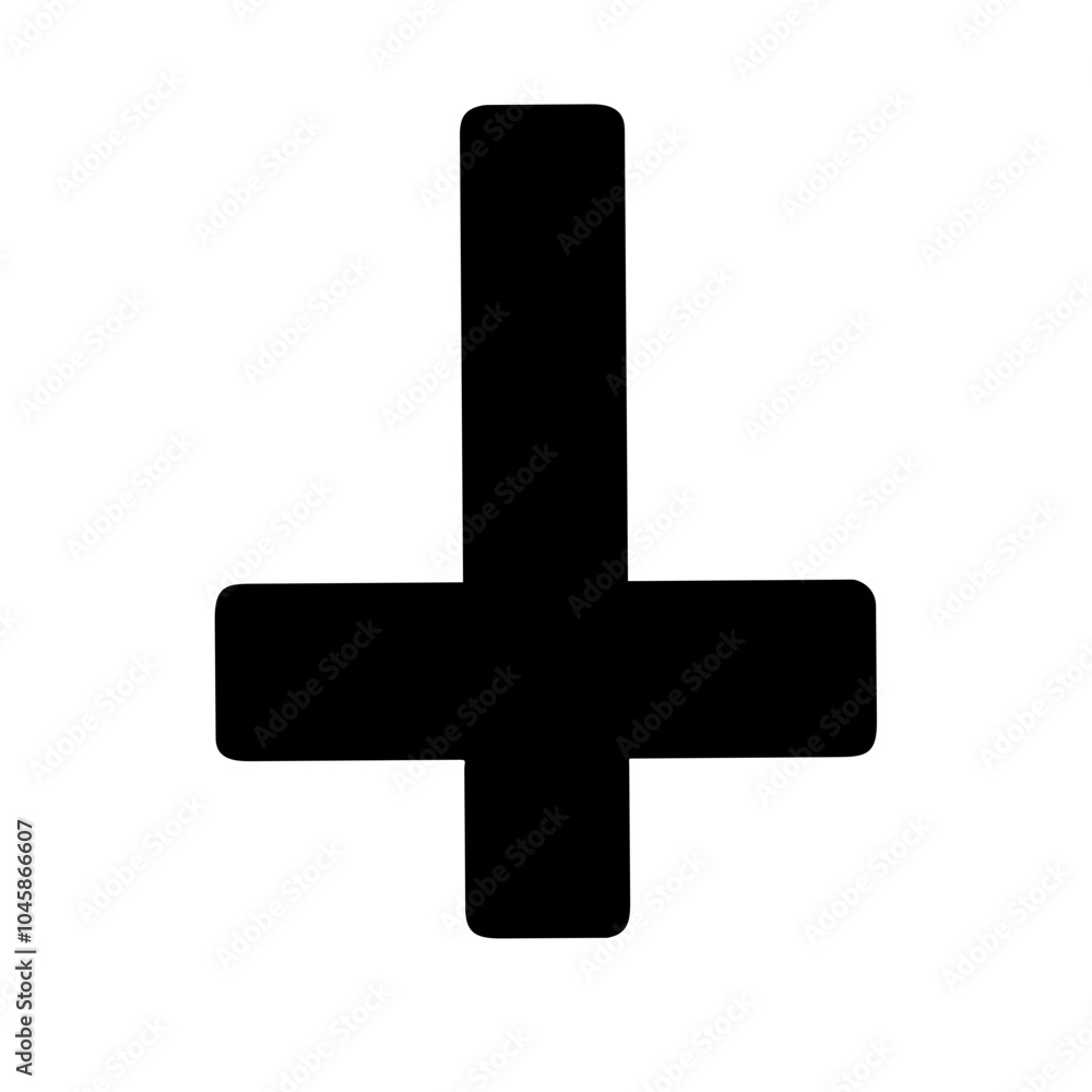 Symbol representing inverted cross icon Symbol representing inverted cross icon
