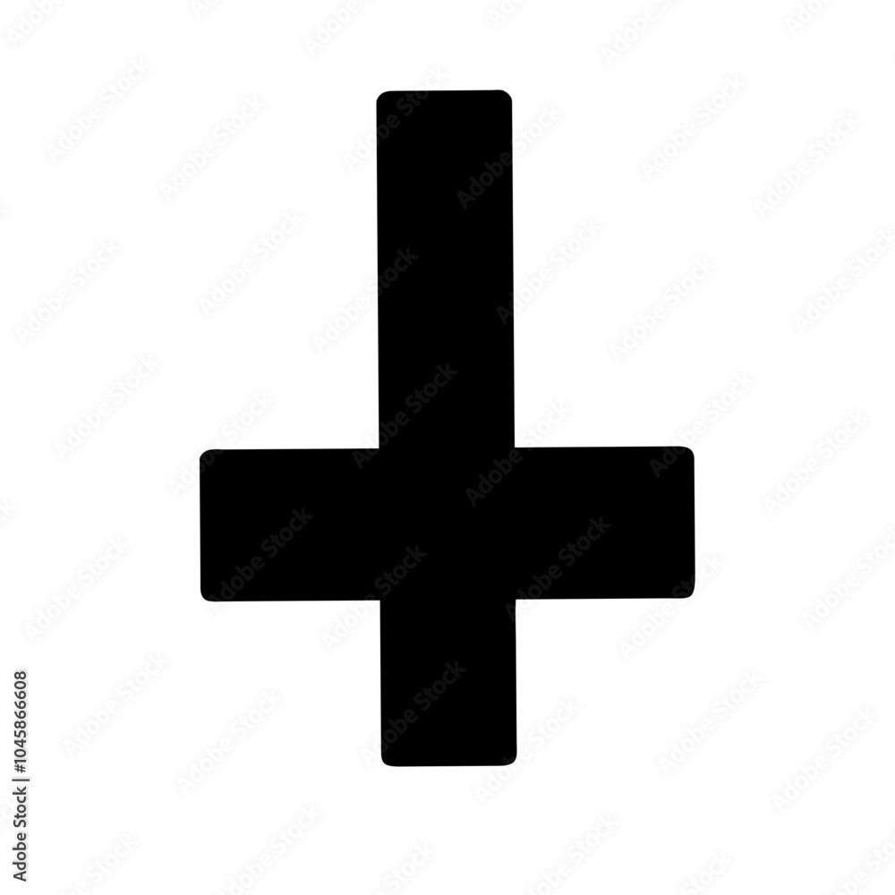 Symbol representing inverted cross icon Symbol representing inverted cross icon