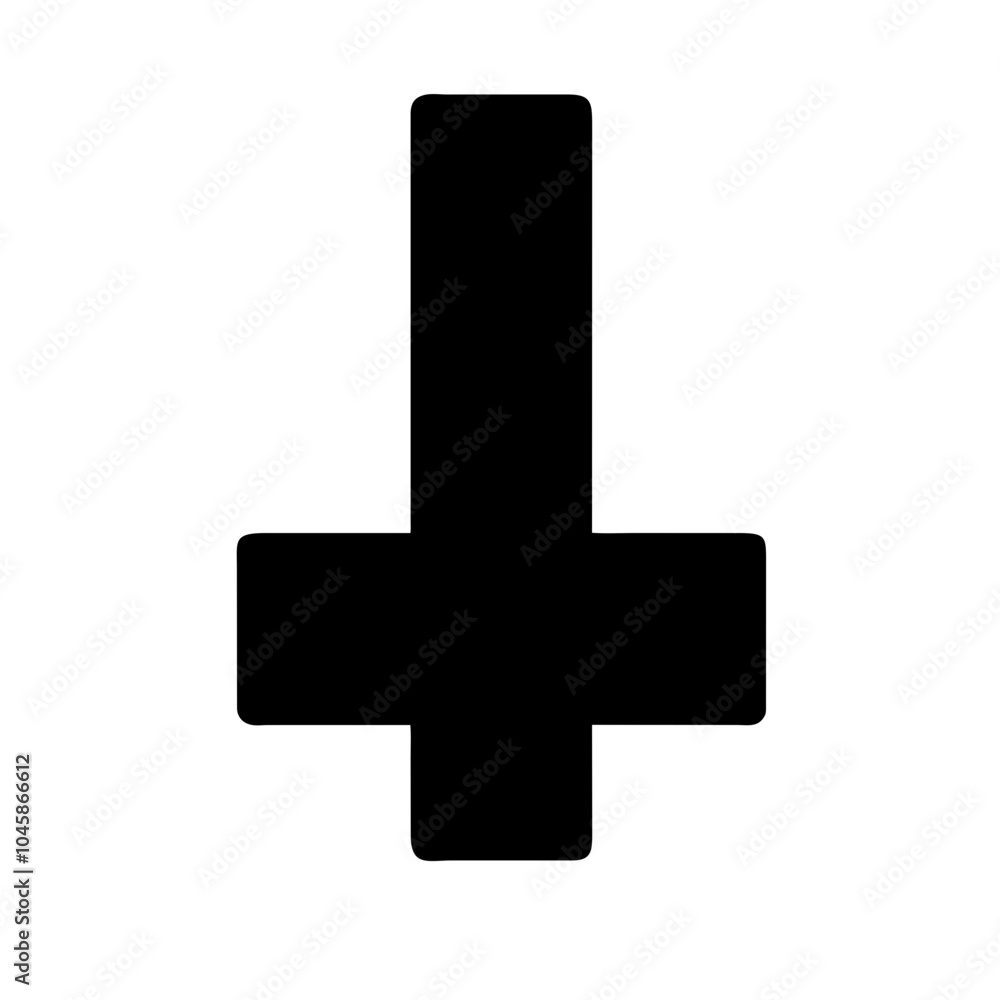 Symbol representing inverted cross icon Symbol representing inverted cross icon