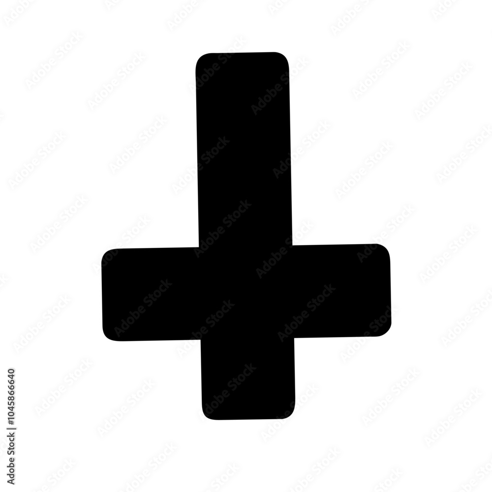 Symbol representing inverted cross icon Symbol representing inverted cross icon