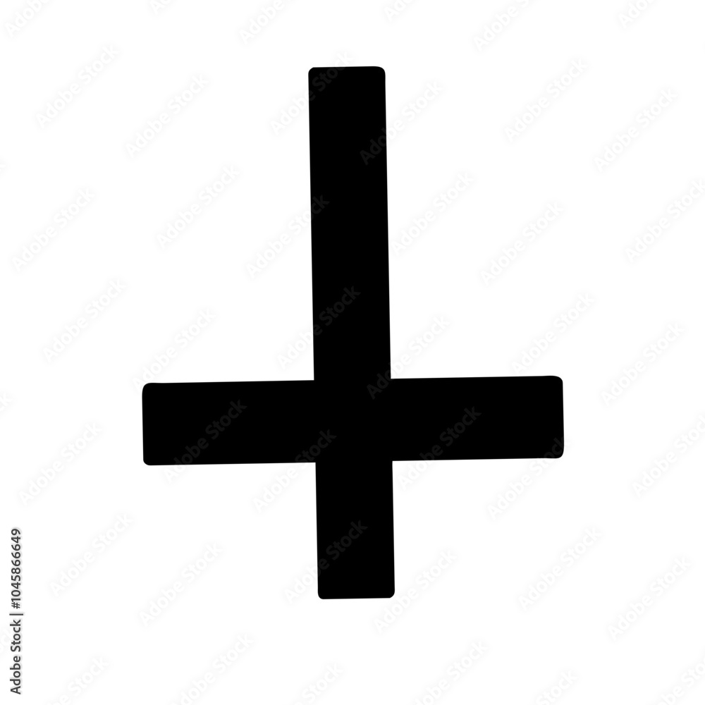 Symbol representing inverted cross icon Symbol representing inverted cross icon