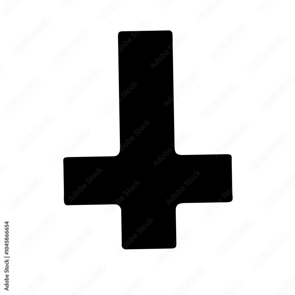 Symbol representing inverted cross icon Symbol representing inverted cross icon