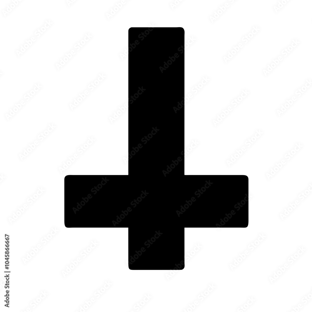 Obraz premium Symbol representing inverted cross icon