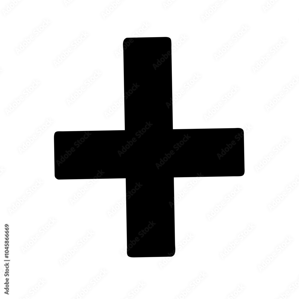 Symbol representing inverted cross icon Symbol representing inverted cross icon