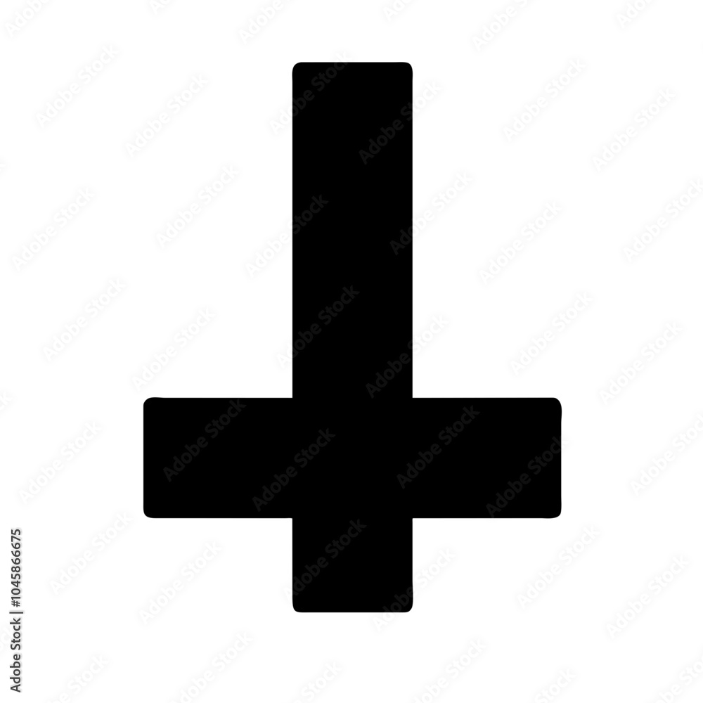 Obraz premium Symbol representing inverted cross icon