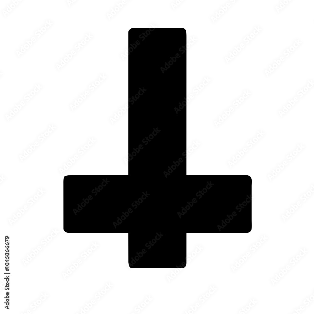 Symbol representing inverted cross icon Symbol representing inverted cross icon
