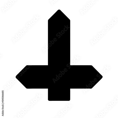 Symbol representing inverted cross icon