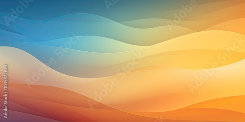 Abstract waves in blue, yellow, and orange