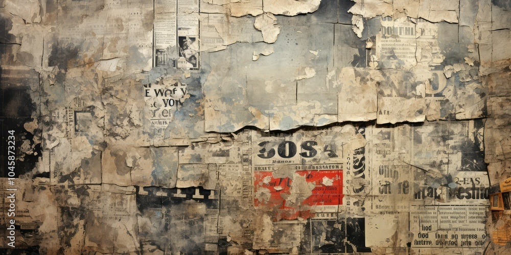 Weathered wall with old posters Weathered wall with old posters