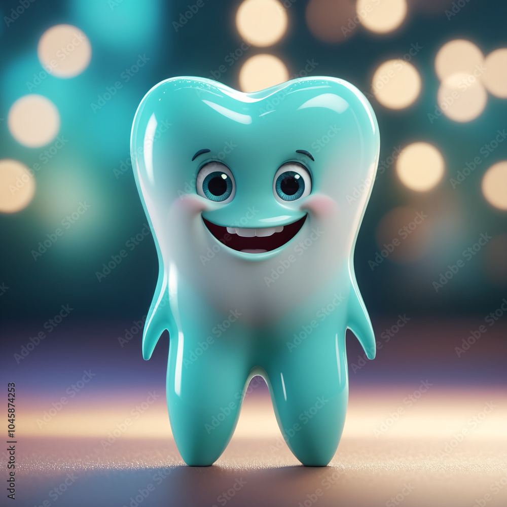 Smiling tooth grinder symbol of health Smiling tooth grinder symbol of health