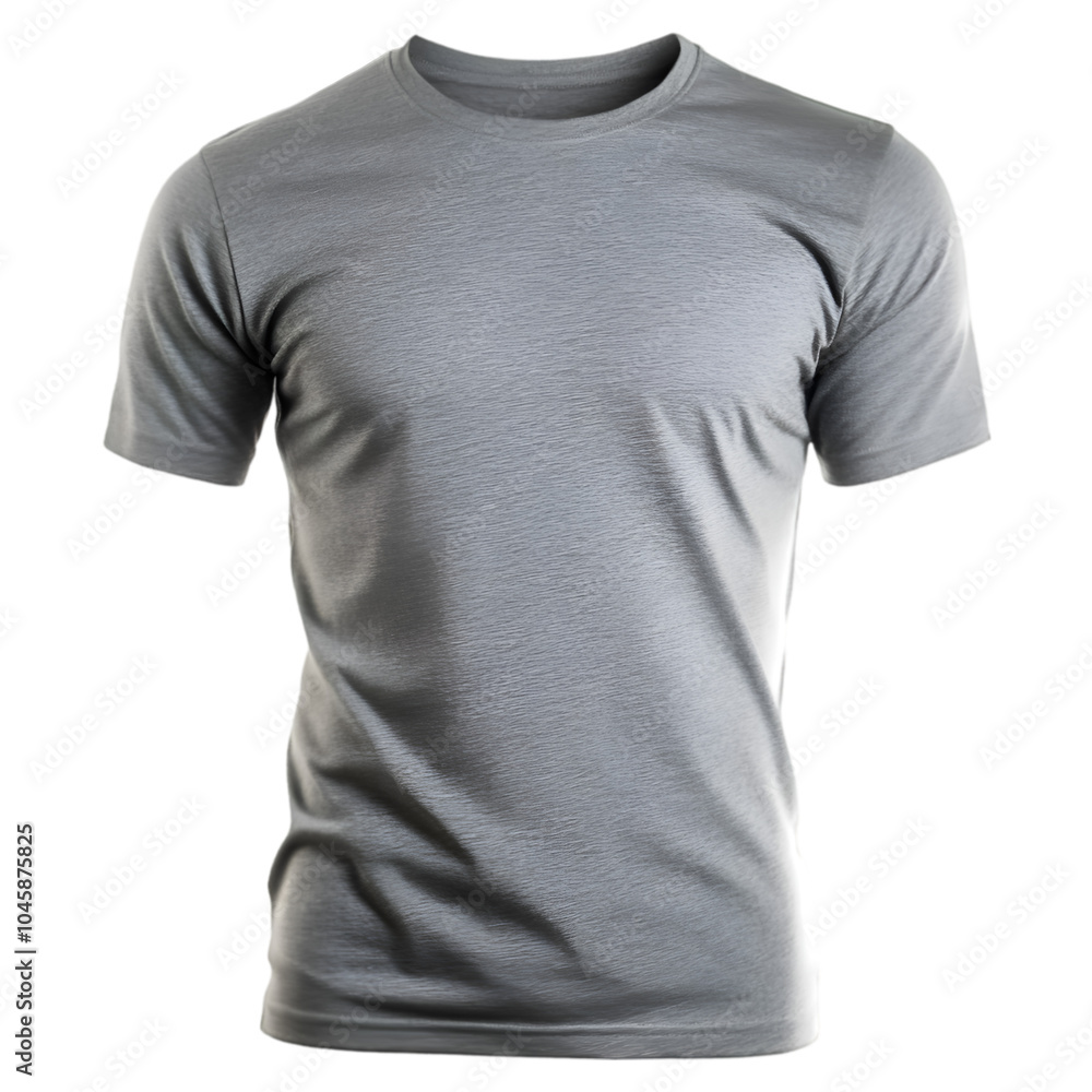 Comfortable gray T-shirt isolated on a transparent background, showcasing its versatile design and relaxed fit for fashion and apparel displays. Comfortable gray T-shirt isolated on a transparent background, showcasing its versatile design and relaxed fit for fashion and apparel displays.